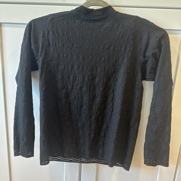 Versace Vintage, Black, Long Sleeve Plunge V-neck, Blouse Women - Picture 4 of 13